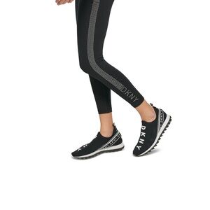 DKNY Black Leggings with Silver:Rhinestone Detailing